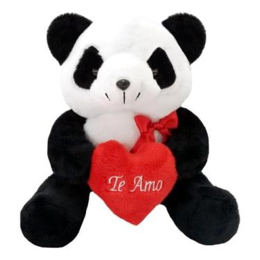 Imagem de Pelúcia Urso Panda Com Coração Te Amo - 28 Cm