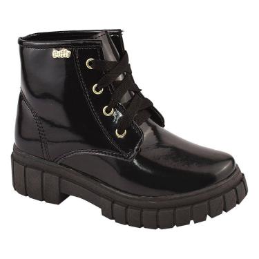 Imagem de Bota Infantil infanto juvenil Coturno menina Cano baixo feminino 28 ao 34 Verniz