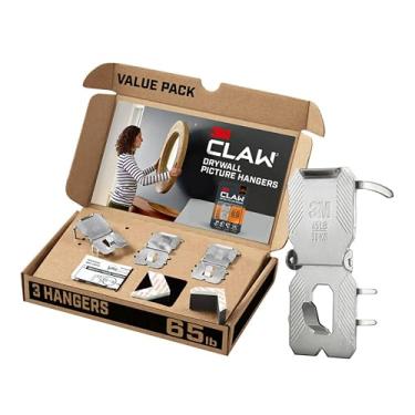 Imagem de 3M CLAW 3PH65M-3ESF – Ponto temporário, comporta 29,5 kg, 3 marcadores/pacote de suporte para quadro de drywall, 0