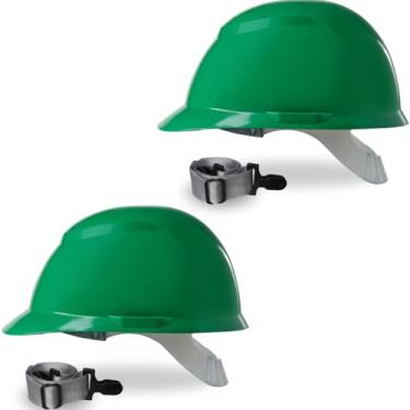Imagem de Kit 2 Capacete Camper C/Jugular Segurança Epi Obra Pedreiro (Verde)