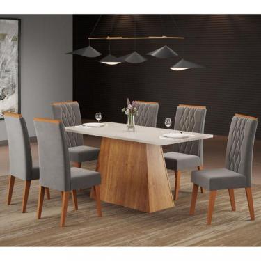 Imagem de Conjunto Sala de Jantar Mesa Paris 6 Cadeiras Cristal Viero