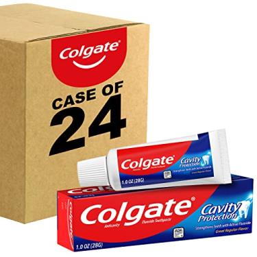 Imagem de Colgate Pasta de dente para viagem com proteção contra cavidades com flúor, tamanho aprovado pela TSA - 28 g (pacote com 24)