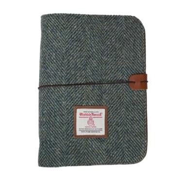 Imagem de TAILORMAP Pasta para notebook Harris Tweed A5, 6 anéis, tecido de lã, capa macia, recarregável, fichário A5 para refil de papel A5 e inserções de planejador A5, diários para escrita, tamanho A5, 80