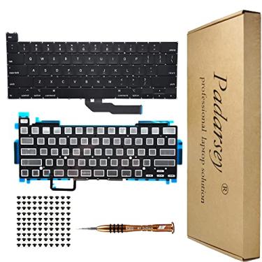 Imagem de Padarsey Teclado retroiluminado de substituição compatível com MacBook Pro 13 polegadas A2251 lançado em 2020 layout dos EUA + parafusos de teclado + chave de fenda
