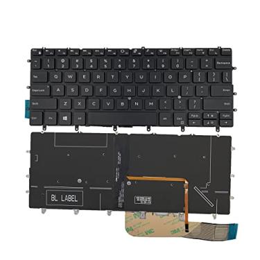 Imagem de Layout americano de substituição para laptop com teclado retroiluminado para Dell XPS 13 9370 9380 9370 9380 preto