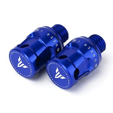 Imagem de Modeer Para MT03 MT07 MT09 / SP MT10 MT25 MT125 FZ07 09 Todo o Ano Motocicleta CNC M10 x 1,25 Orifício Retrovisor Orifício Parafusos Acessórios de Suporte de Espelho Retrovisor (azul)