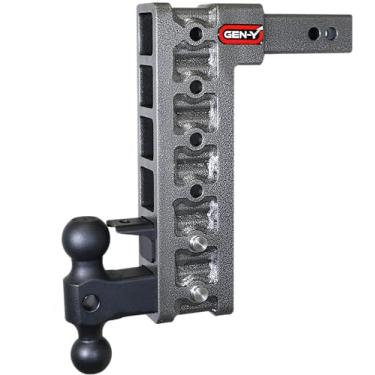 Imagem de Engate de queda GEN-Y GH-326 MEGA-Duty ajustável de 31,8 cm com esfera dupla GH-031, trava de pino GH-032 para receptor de 5 cm - capacidade de reboque de 4,5 kg - peso da língua de 700 g