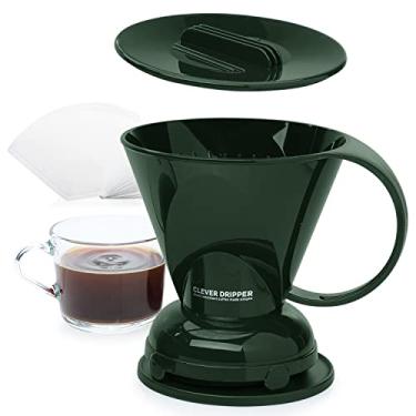 Imagem de Clever Coador e filtros de café, grande 530 ml | Barista's Choice| Plástico seguro livre de BPA | Inclui 100 filtros (verde escuro)