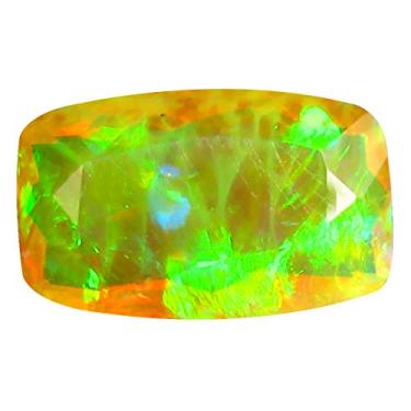 Imagem de 3,08 ct AAA+ Corte de almofada de qualidade de pedra preciosa de grau (14 x 8 mm) opala arco-íris não aquecida genuína e extraída da pedra preciosa solta da Terra
