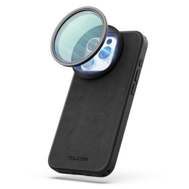 Imagem de TELESIN° Kit de filtro magnético ND ajustável de 58 mm e capa de telefone para iPhone 15 Pro, ND2-ND32 (1 a 5 paradas) Filtro VND com capa protetora de telefone kit de filtro de densidade neutra de