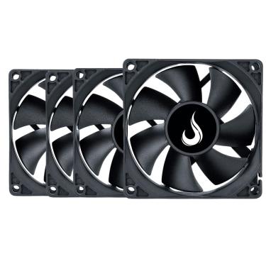 Imagem de Kit 4 Cooler Fan Rise Mode Black 80mm 12v Preto - RM-BK-02-FB