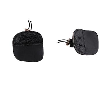 Imagem de Conjunto de 2 peças de arco composto recurvo para dedo ou protetor para tiro com arco, alças ajustáveis e confortáveis, couro bovino esculpido