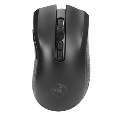Imagem de Mouse de Mesa, 2.4G Sem Fio Ultrafino Plug and Play 800~4800DPI Mouse para Laptop Escolar Com Luz de Fundo RGB (Preto)