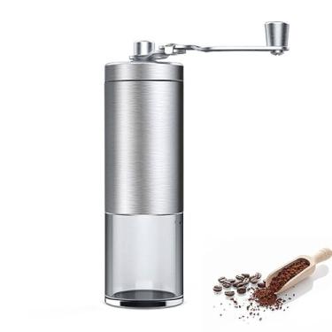 Imagem de FUYTERY Moedor de café manual, Moedor de café manual, Moedor de grãos de café do moinho com manivela de mão, Moedor de café de rebarba de aço inoxidável para café gotejado