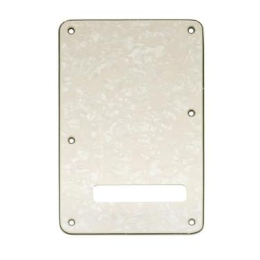 Imagem de Musiclily 6 Furos Escudo Traseiro Back Plate para Guitarra Fender EUA/Mexicana Made Stratocaster Standard Estilo Moderno,4 Camadas Pergaminho Perolado