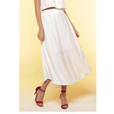 Imagem de Saia Longa Lisa em Viscose com Forro Sob Rosa-Feminino