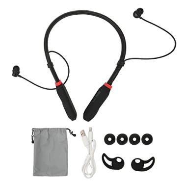 Imagem de Fones de ouvido Bluetooth, fones de ouvido Bluetooth com fita para o pescoço, fone de ouvido de metal magnético para chamadas telefônicas de música esportiva