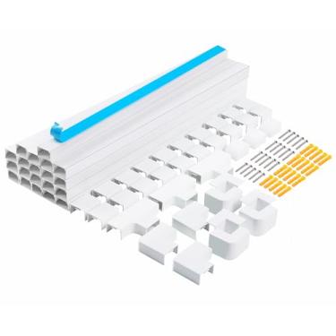 Imagem de Escondedor de cabos, RAZCC Kit de canal de cobertura de cabo de 815 cm para gerenciamento de cabos, capas de fio para cabos, capas de cabos para fios na parede, instalação simples e fácil, pacote com