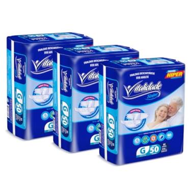 Imagem de Kit com 3 Pacotes Fralda Descartável Adulto Geriátrica Vitalidade Sênior com Fita G