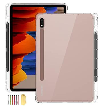 Imagem de UUcovers Capa transparente para Samsung Galaxy Tab S8 Ultra 14,6 polegadas 2022 (modelo SM-X900/X906) com suporte para caneta S Pen transparente macio TPU traseiro antiderrapante à prova de choque