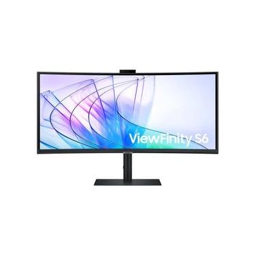 Imagem de Monitor Samsung ViewFinity S6 34" 2024 UWQHD, Tela Curva, Painel IPS, 100Hz, 5ms, HDR10, HAS, HDMI, DP, USB-C, LAN Preto