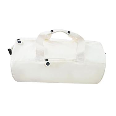 Imagem de Deevoka Bolsa de ginástica, bolsa de viagem, bolsa de mão, masculina, feminina, bolsa de bagagem, bolsa de mão para pernoite, bolsa de ombro para natação, Branco
