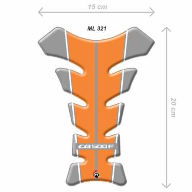 Imagem de Protetor De Tanque Tankpad Cb 500 Laranja Cinza - Resitank