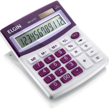 Imagem de Calculadora De Mesa 12 Dígitos Roxa Mv4127 Elgin