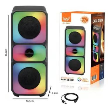 Imagem de Caixa De Som Led Bluetooth 30w Altomex Al-3629 Cor Preto 110v/220v