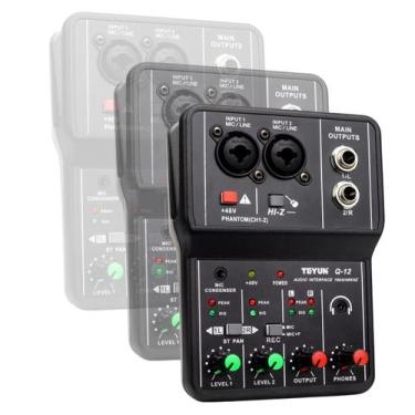 Imagem de Mesa Mixer Placa De Som Teyun Q-12 Interface De Audio Usb Pc - BLUTU