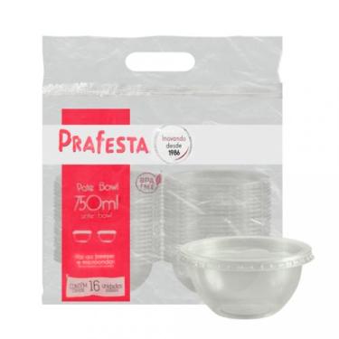 Imagem de pote bowl 750ml prafesta 20 unidades com tampa.