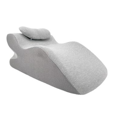 Imagem de Travesseiro de Apoio para O Pescoço para Um Sono Tranquilo E Relaxamento, Branco e cinza