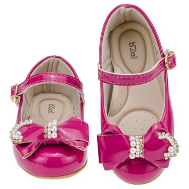 Imagem de Genérico, Sapatilha Infantil Menina Laço Pérola Festa Verniz Brilho Cor:Rosa Pink;Tamanho:25