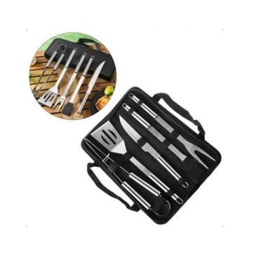 Imagem de Kit Churrasco 5 Peças Em Aço Inox Com Estojo. - Importado