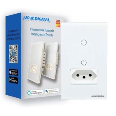 Imagem de Interruptor 1 Botão Tomada Inteligente Touch Automação  Wifi - Nova Di