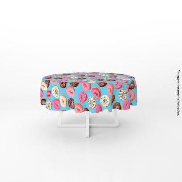 Imagem de Toalha de Mesa Redonda Rosquinhas 140x140cm - PRESENTE-BRINDE, Azul