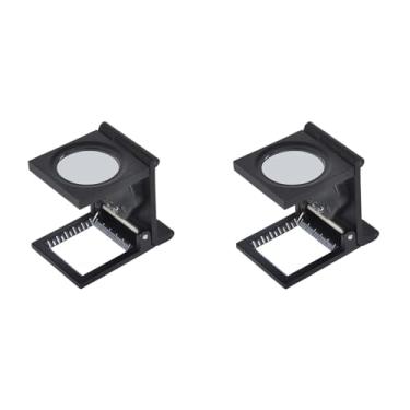 Imagem de Lupa Dobrável 10x Mini Lupa Três Lupas Dobráveis ​​lente de Aumento de Leitura para Ferramenta de Jóias ópticas Têxteis