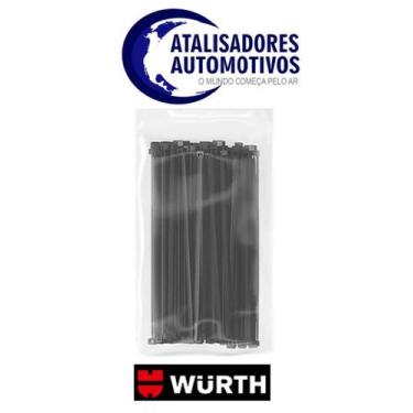 Imagem de Abraçadeira de Nylon 6.6 Preta 3,5mm x 200mm Embalagem com 100 Unidade