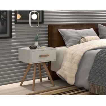 Imagem de Mesinha De Canto Classic Cabeceira Gaveta Madeira 4 Pés - D+Mob, Off