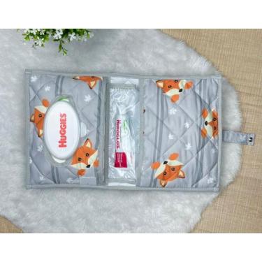 Imagem de Porta Fraldas Lenço Pomada Bebe Menino Estampas Portátil - DW Confecçõ