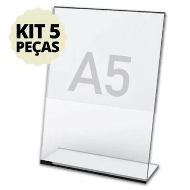 Imagem de Display Expositor A5 Em L Ps Acrílico Balcão Mesa Kit 5 Pçs - Art Prin