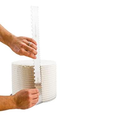 Imagem de Pente de bolo de 49,8 cm x 5 cm, 1 pente de decoração de semicírculo – dupla face, bordas sortidas, cobertura de aço inoxidável, para decorar ou esculpir sobremesas – Restaurantware