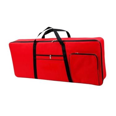 Imagem de TTETTZ Bolsa para Teclado de 61 Teclas Bolsa para Instrumento Musical Capa Protetora à Prova D'água Bolsa para Show de Piano Bolsa para Teclado Eletrônico Pa, vermelho