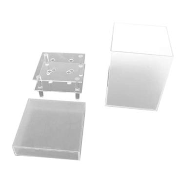 Imagem de Generic Vaso de flor de acrílico Suporte de água Recipiente de propagação de plantas Decoração de casamento Vaso de artes transparentes para exibição Foto, 12x12x15cm 4 furos