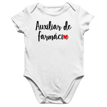 Imagem de Body Bebê Algodão Auxiliar de Farmácia por Amor - Foca na Moda, Branco