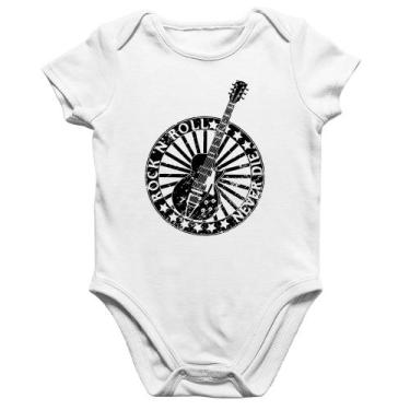 Imagem de Body Bebê Algodão Rock n Roll Never Die Guitarra - Foca na Moda, Branc