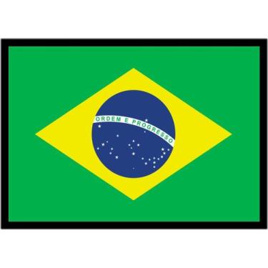 Imagem de Quadro Decorativo Bandeira Do Brasil Emblema País Salas Escritório Loj