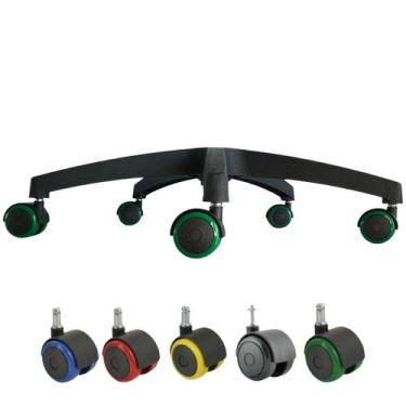 Imagem de Base Estrela Arcada Diretor Nylon + 5 Rodízios Pu 55mm Color - Escrite