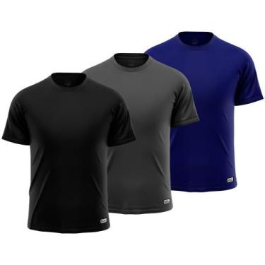 Imagem de Kit 3 Camiseta Masculina Lisa Proteção UV +50 Segunda Pele Térmica Vár