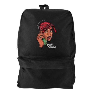 Imagem de Mochila Bolsa Masculina Basica Escolar Pega a Visão Estampado Tupac Do
